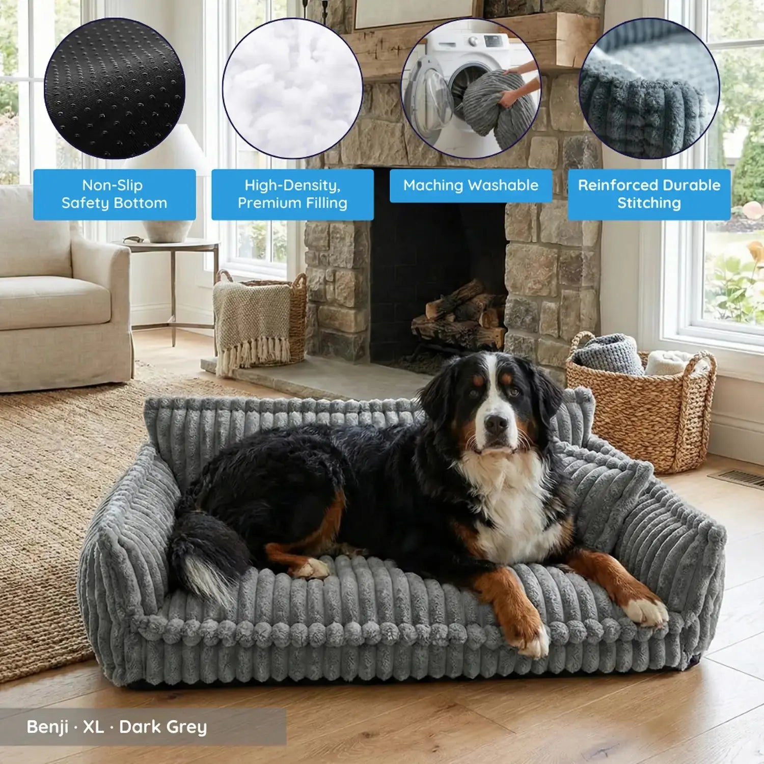 Waschbares Hunde Bett woofiworld